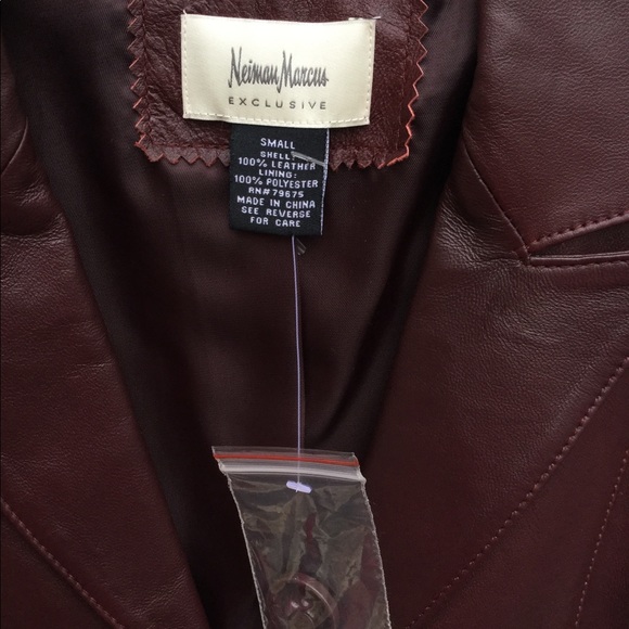 New Neiman Marcus Exclusive Fitted Leather Blazer - Picture 7 of 11